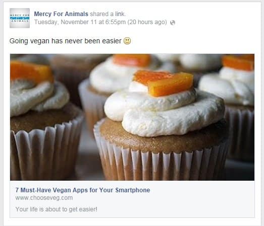 With posts like this on Facebook, Mercy For Animals cant deny that they want you to stop eating animal products. 