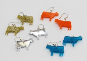 cow art and more earrings