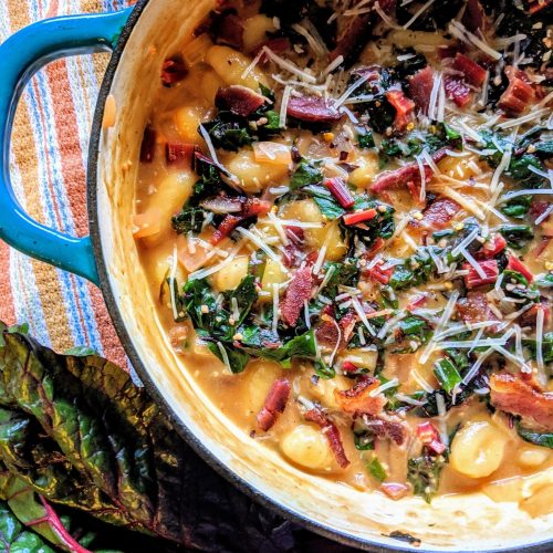 Gnocchi with Chard and Bacon in Parmesan Broth