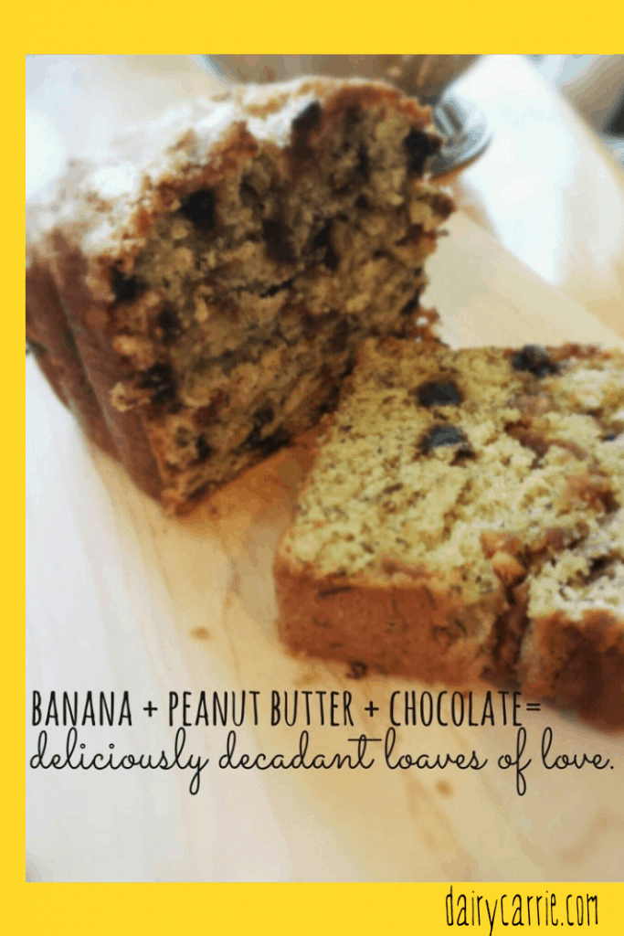 Peanut butter and chocolate banana bread